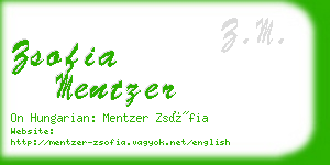 zsofia mentzer business card